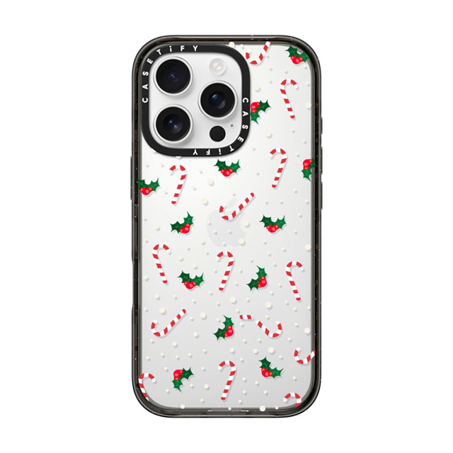 CASETiFY iPhone 16 Pro ケース ブラック インパクトケース Candy Cane Crush casetify_artist