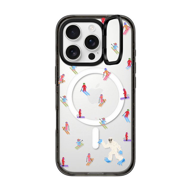 CASETiFY iPhone 16 Pro ケース ブラック インパクトリングスタンドケース MagSafe対応 Ski Free casetify_artist