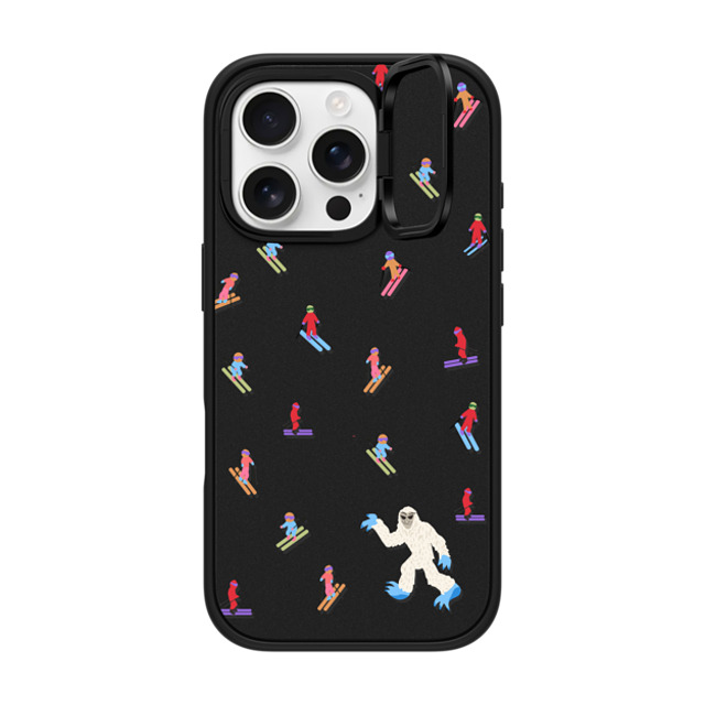 CASETiFY iPhone 16 Pro ケース マットブラック インパクトリングスタンドケース MagSafe対応 Ski Free casetify_artist