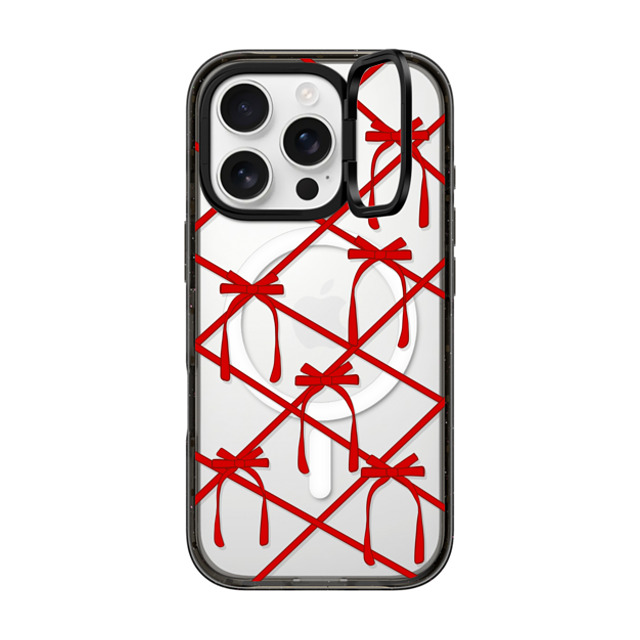 CASETiFY iPhone 16 Pro ケース ブラック インパクトリングスタンドケース MagSafe対応 Bow casetify_artist