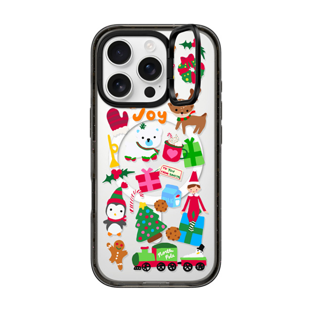 CASETiFY iPhone 16 Pro ケース ブラック インパクトリングスタンドケース MagSafe対応 Holiday Cheer casetify_artist