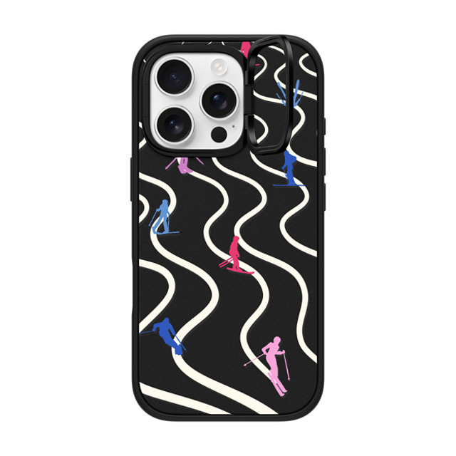 CASETiFY iPhone 16 Pro ケース マットブラック インパクトリングスタンドケース MagSafe対応 Downhill Skiing casetify_artist