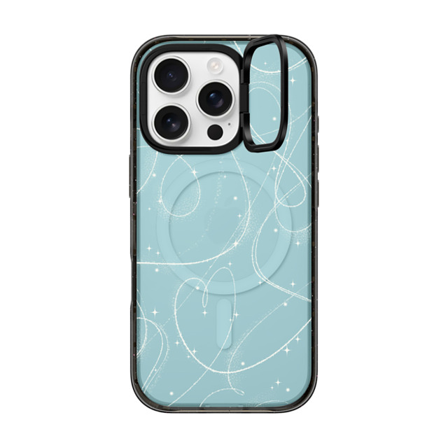 CASETiFY iPhone 16 Pro ケース ブラック インパクトリングスタンドケース MagSafe対応 Pond Skating casetify_artist