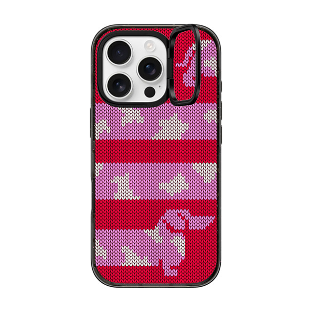 CASETiFY iPhone 16 Pro ケース ブラック インパクトリングスタンドケース MagSafe対応 Dachschund Sweater casetify_artist