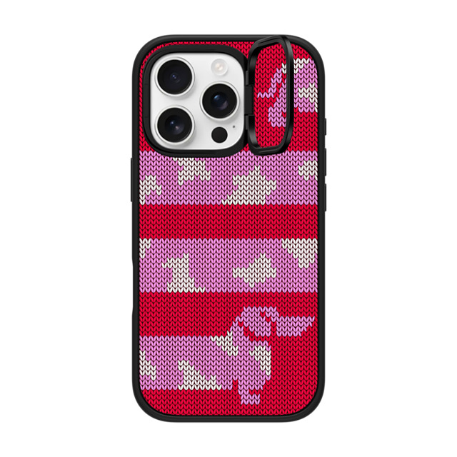 CASETiFY iPhone 16 Pro ケース マットブラック インパクトリングスタンドケース MagSafe対応 Dachschund Sweater casetify_artist