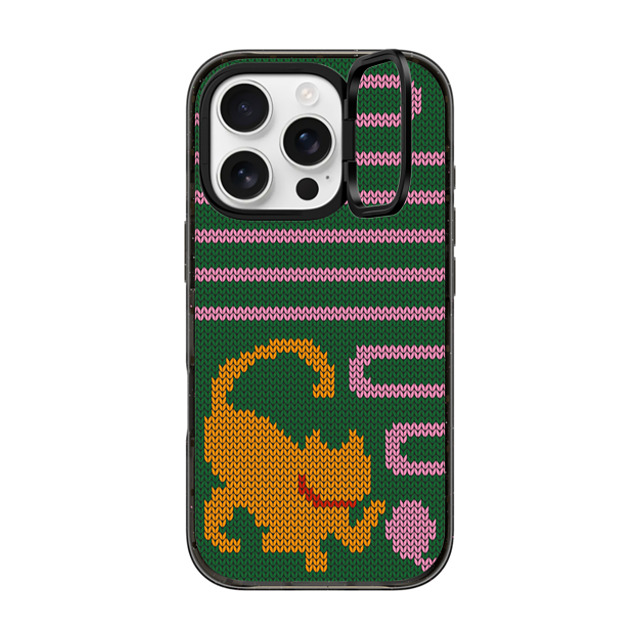 CASETiFY iPhone 16 Pro ケース ブラック インパクトリングスタンドケース MagSafe対応 Cat Mas Sweater casetify_artist