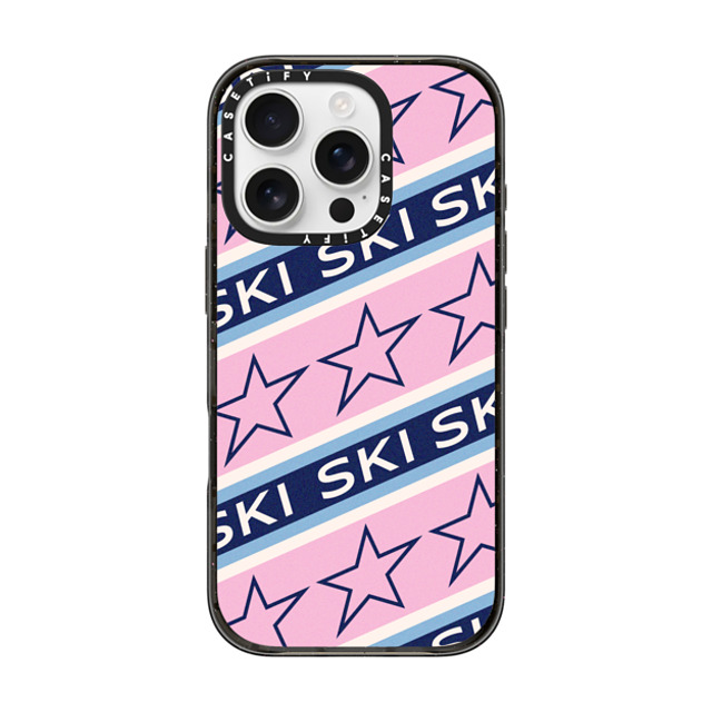 CASETiFY iPhone 16 Pro ケース ブラック インパクトケース MagSafe対応 Ski Star Stripes casetify_artist