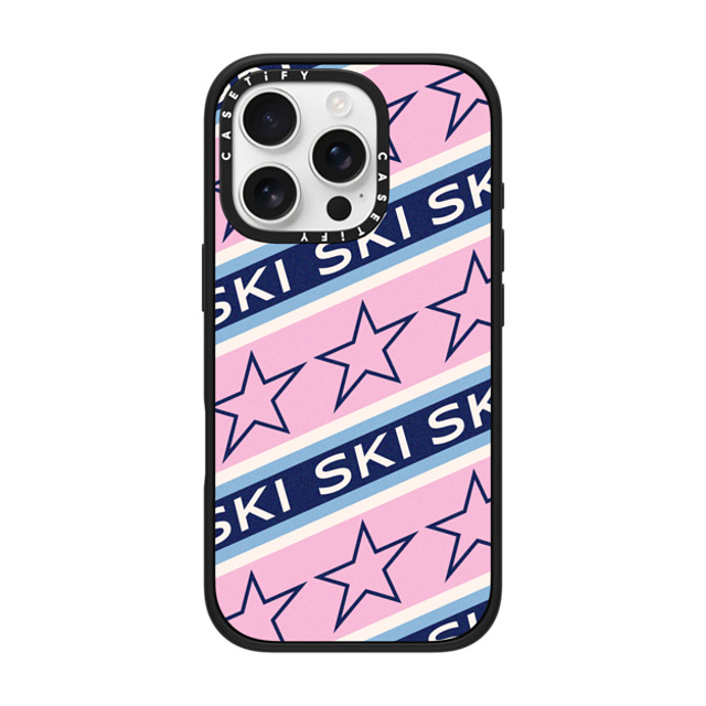 CASETiFY iPhone 16 Pro ケース マットブラック インパクトケース MagSafe対応 Ski Star Stripes casetify_artist