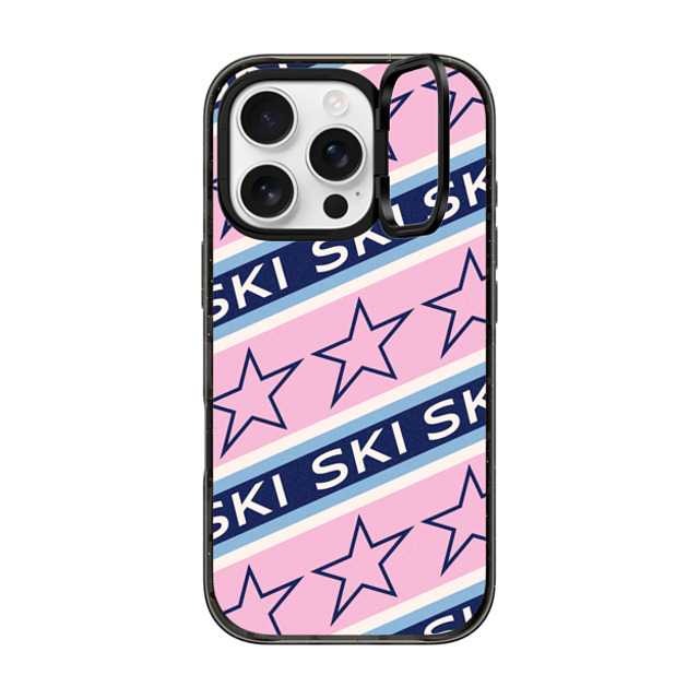 CASETiFY iPhone 16 Pro ケース ブラック インパクトリングスタンドケース MagSafe対応 Ski Star Stripes casetify_artist