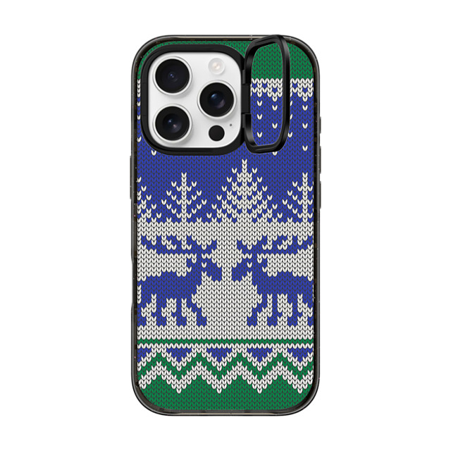 CASETiFY iPhone 16 Pro ケース ブラック インパクトリングスタンドケース MagSafe対応 Christ-Moose Sweater casetify_artist