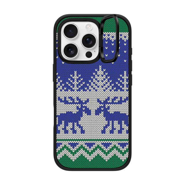 CASETiFY iPhone 16 Pro ケース マットブラック インパクトリングスタンドケース MagSafe対応 Christ-Moose Sweater casetify_artist