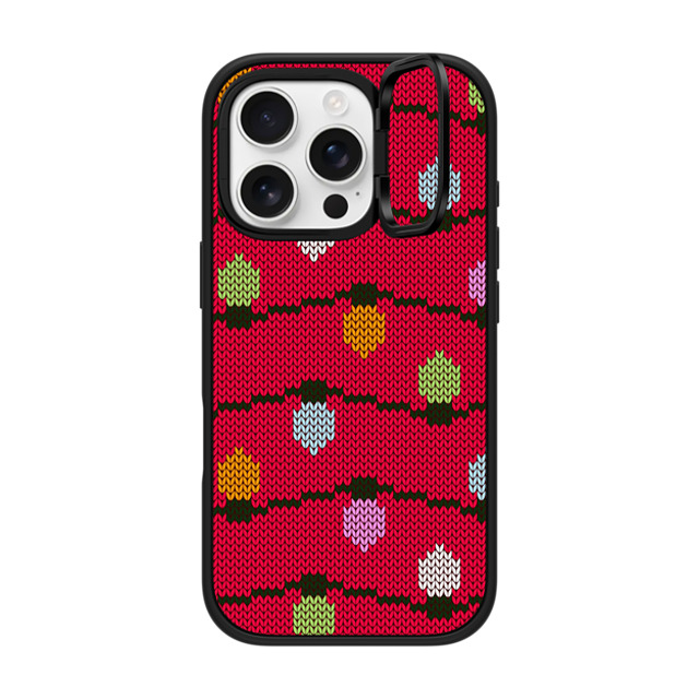 CASETiFY iPhone 16 Pro ケース マットブラック インパクトリングスタンドケース MagSafe対応 Ugly Christmas Sweater casetify_artist