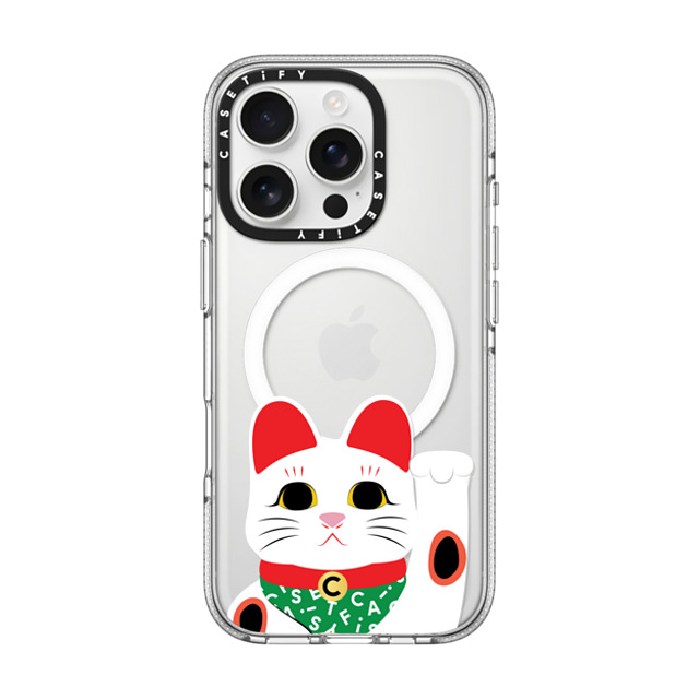 CASETiFY iPhone 16 Pro ケース クリア クリア ケース MagSafe対応 Waving Lucky Cat casetify_artist