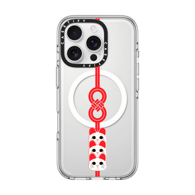 CASETiFY iPhone 16 Pro ケース クリア クリア ケース MagSafe対応 Lucky Knot, Lucky Cat casetify_artist