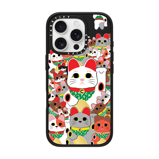 CASETiFY iPhone 16 Pro ケース マットブラック インパクトケース Lucky Cat Parade casetify_artist