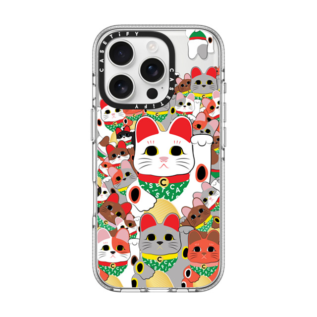 CASETiFY iPhone 16 Pro ケース クリア クリア ケース MagSafe対応 Lucky Cat Parade casetify_artist