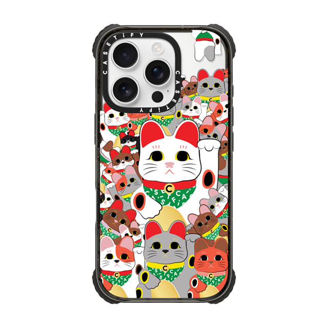 CASETiFY iPhone 16 Pro Case Black ウルトラ インパクトケース MagSafe 対応 Animal,Cartoon,Cat,Animal,Cartoon,Typography Lucky Cat Parade CASETiFY iPhone 16 Pro Case Black ウルトラ インパクトケース MagSafe 対応 Animal,Cartoon,Cat,Animal,Cartoon,Typography Lucky Cat Parade