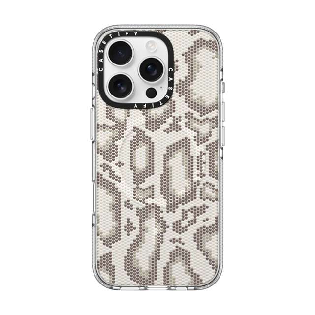 CASETiFY iPhone 16 Pro ケース クリア クリア ケース MagSafe対応 Beige Heart Snake Print casetify_artist