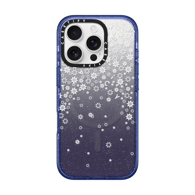 CASETiFY iPhone 16 Pro ケース Glitter Indigo インパクトケース MagSafe対応 Falling Snow casetify_artist