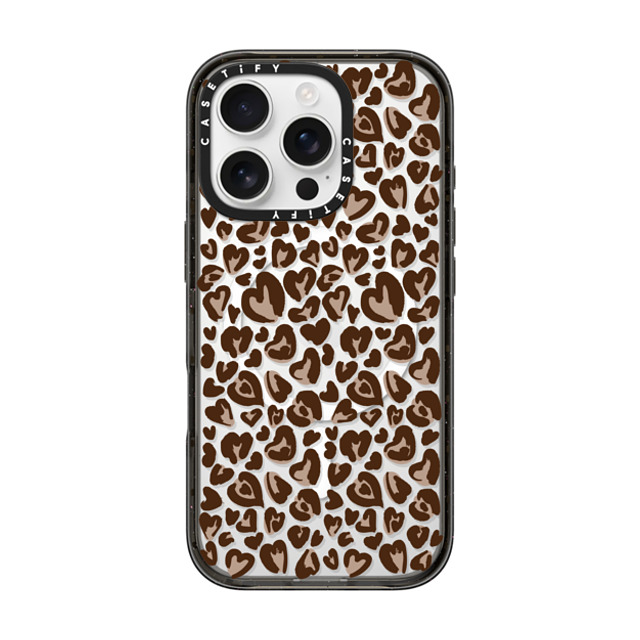 CASETiFY iPhone 16 Pro Case Black Impact Case MagSafe Compatible Leopard Love- Brown casetify_artist CASETiFY iPhone 16 Pro Case Black Impact Case MagSafe Compatible Leopard Love- Brown casetify_artist