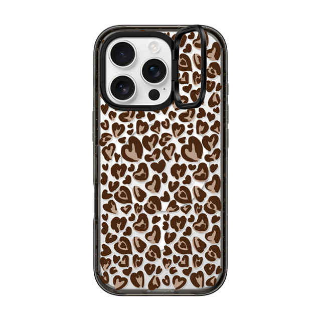 CASETiFY iPhone 16 Pro Case Black インパクトリングスタンドケース MagSafe対応 Leopard Love- Brown casetify_artist CASETiFY iPhone 16 Pro Case Black インパクトリングスタンドケース MagSafe対応 Leopard Love- Brown casetify_artist