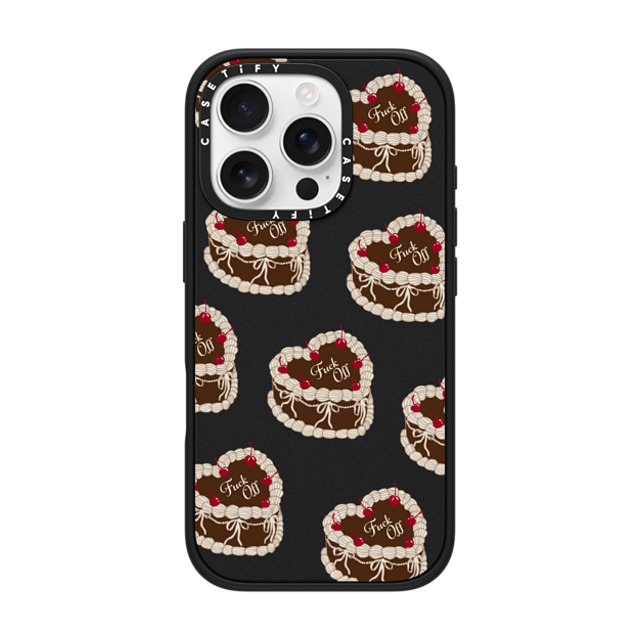 CASETiFY iPhone 16 Pro ケース マットブラック インパクトケース Fuck Off Sweetheart Cake casetify_artist