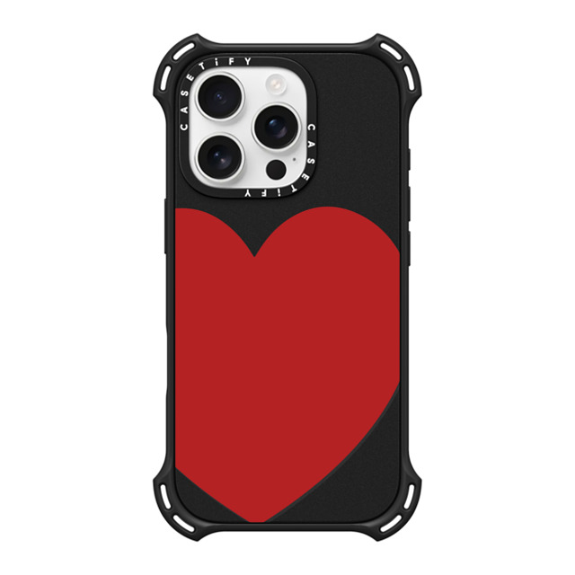 CASETiFY iPhone 16 Pro Case Matte Black バウンスケース Red Heart casetify_artist CASETiFY iPhone 16 Pro Case Matte Black バウンスケース Red Heart casetify_artist