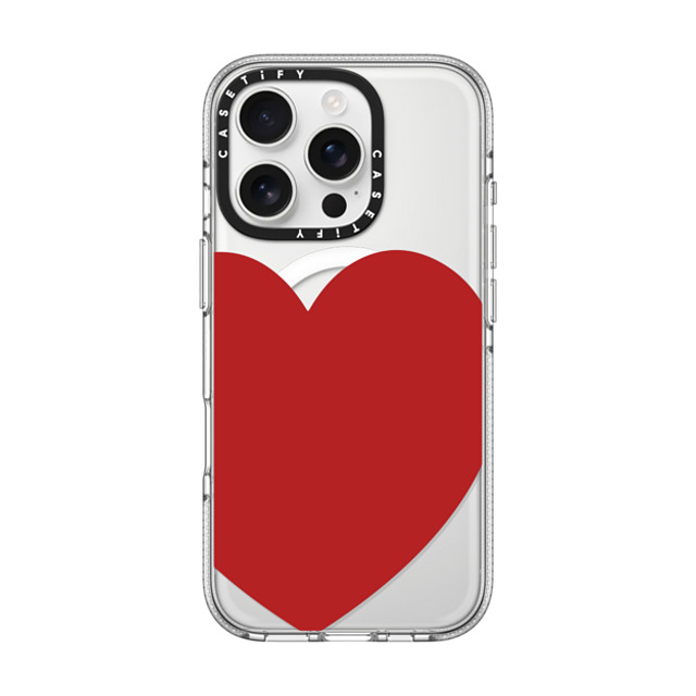 CASETiFY iPhone 16 Pro ケース クリア クリア ケース MagSafe対応 Red Heart casetify_artist