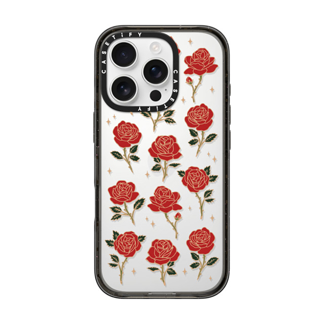 CASETiFY iPhone 16 Pro ケース ブラック インパクトケース Roses and Thorns casetify_artist