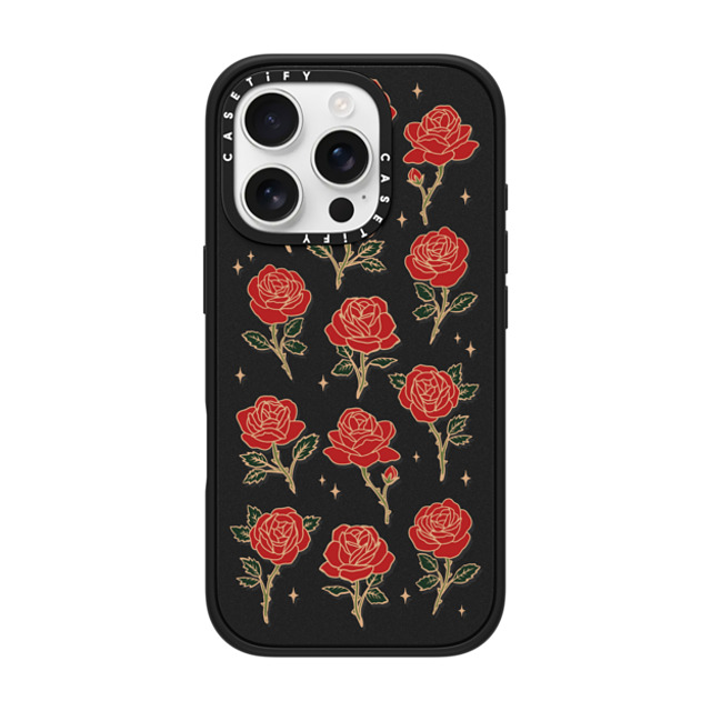 CASETiFY iPhone 16 Pro ケース マットブラック インパクトケース Roses and Thorns casetify_artist