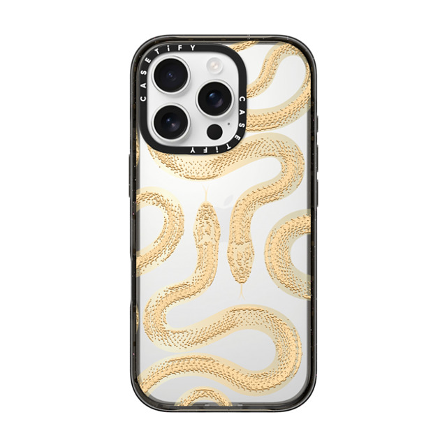 CASETiFY iPhone 16 Pro ケース ブラック インパクトケース Gold Kingsnake casetify_artist