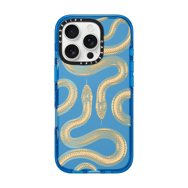 CASETiFY iPhone 16 Pro ケース スカイブルー インパクトケース Snake,Animal Snake,Animal,Typography Gold Kingsnake Back to School CASETiFY iPhone 16 Pro ケース スカイブルー インパクトケース Snake,Animal Snake,Animal,Typography Gold Kingsnake Back to School