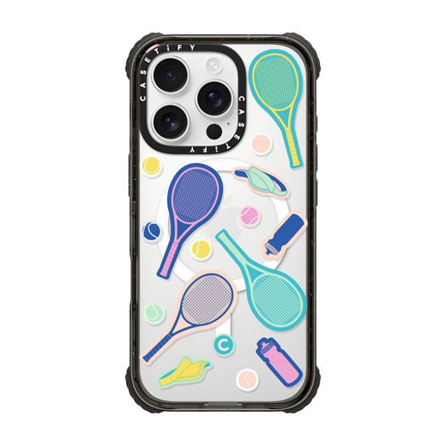 CASETiFY iPhone 16 Pro ケース ブラック ウルトラ インパクトケース MagSafe 対応 Tennis Stickers casetify_artist Father's Day CASETiFY iPhone 16 Pro ケース ブラック ウルトラ インパクトケース MagSafe 対応 Tennis Stickers casetify_artist Father's Day