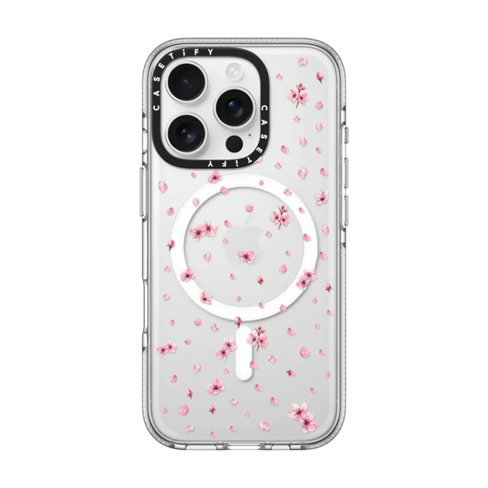 Impact Clear iPhone 16 Pro Case MagSafe Compatible - Pressed Sakura