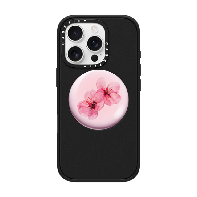 CASETiFY iPhone 16 Pro ケース マットブラック インパクトケース Sakura Raindrop Cake casetify_artist