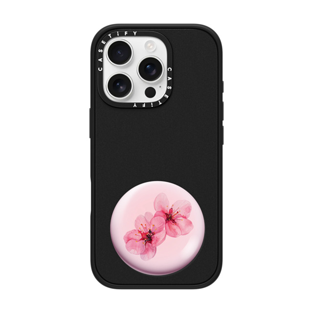 CASETiFY iPhone 16 Pro ケース マットブラック インパクトケース Sakura Raindrop Cake casetify_artist