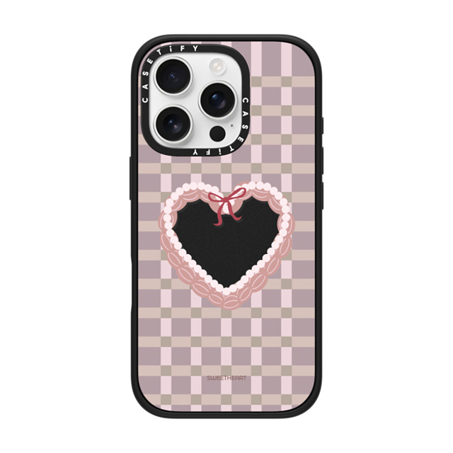 CASETiFY iPhone 16 Pro ケース マットブラック インパクトケース Sweetheart checkered case casetify_artist