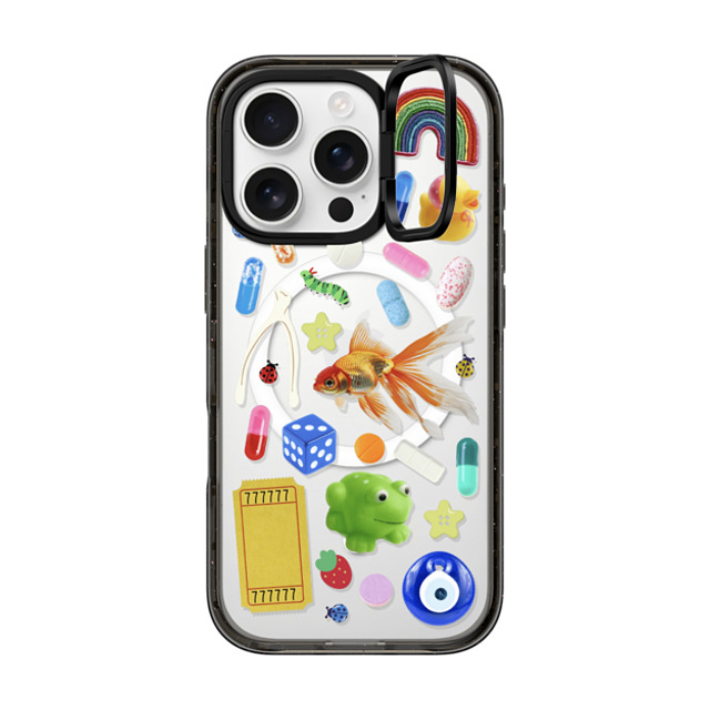 CASETiFY iPhone 16 Pro ケース ブラック インパクトリングスタンドケース MagSafe対応 Happy Dose of Luck casetify_artist Father's Day CASETiFY iPhone 16 Pro ケース ブラック インパクトリングスタンドケース MagSafe対応 Happy Dose of Luck casetify_artist Father's Day