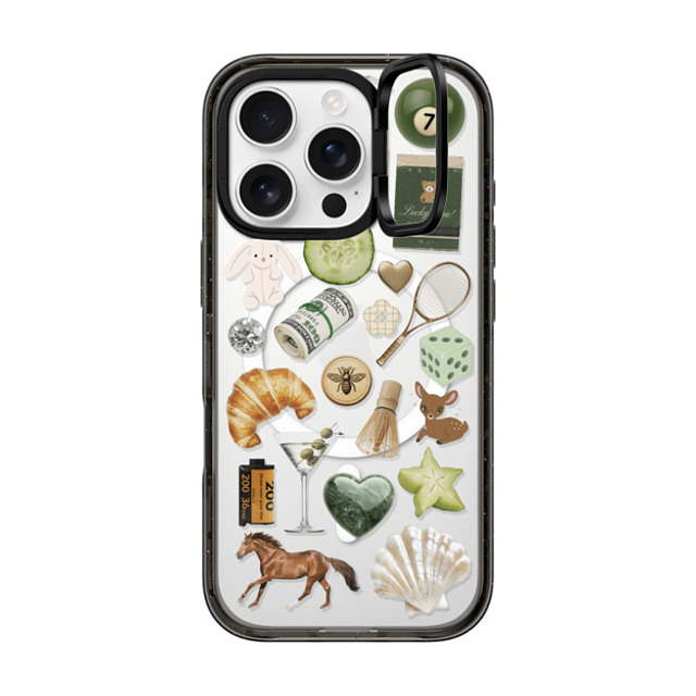 CASETiFY iPhone 16 Pro Case Black インパクトリングスタンドケース MagSafe対応 Opulence Luck Club casetify_artist Mother's Day CASETiFY iPhone 16 Pro Case Black インパクトリングスタンドケース MagSafe対応 Opulence Luck Club casetify_artist Mother's Day