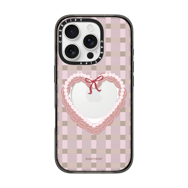 CASETiFY iPhone 16 Pro ケース Black インパクトケース MagSafe対応 Sweetheart checkered case casetify_artist