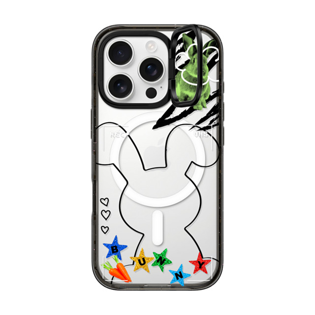 CASETiFY iPhone 16 Pro Case Black インパクトリングスタンドケース MagSafe対応 Bunny Selfie casetify_artist Father's Day CASETiFY iPhone 16 Pro Case Black インパクトリングスタンドケース MagSafe対応 Bunny Selfie casetify_artist Father's Day