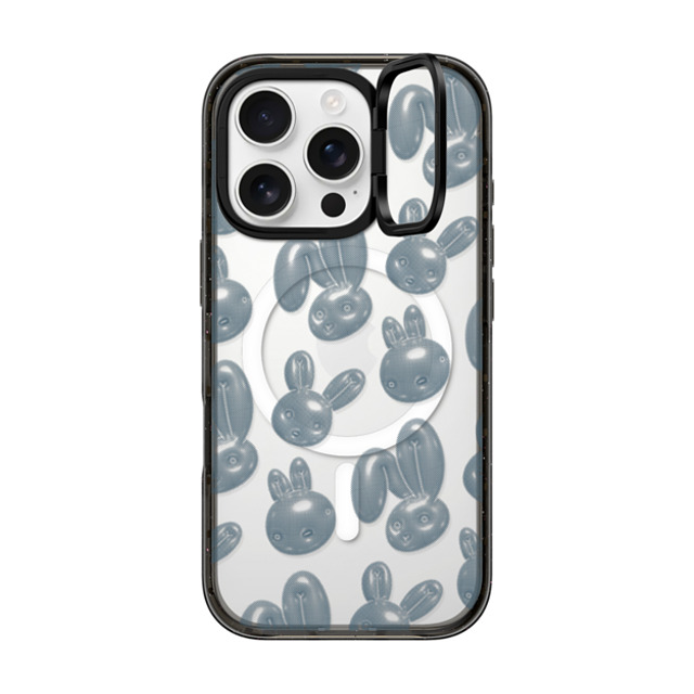 CASETiFY iPhone 16 Pro ケース ブラック インパクトリングスタンドケース MagSafe対応 Pixelated Bunny casetify_artist Father's Day CASETiFY iPhone 16 Pro ケース ブラック インパクトリングスタンドケース MagSafe対応 Pixelated Bunny casetify_artist Father's Day