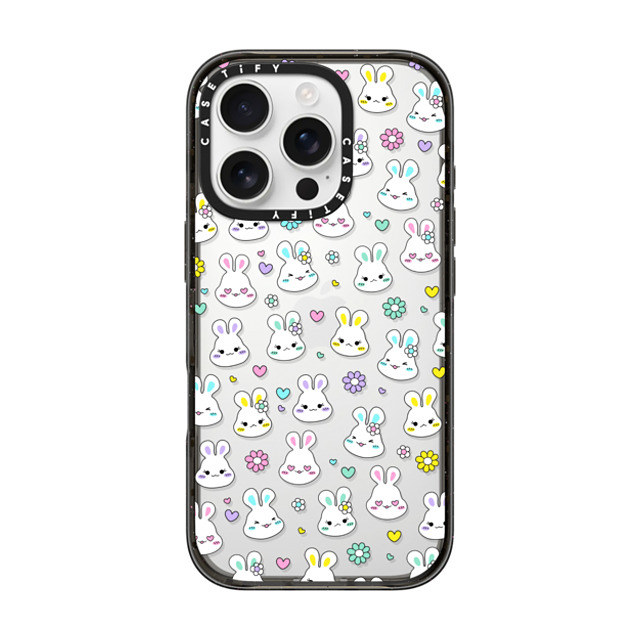 CASETiFY iPhone 16 Pro Case ブラック インパクトケース Bunny Floral casetify_artist Mother's Day CASETiFY iPhone 16 Pro Case ブラック インパクトケース Bunny Floral casetify_artist Mother's Day