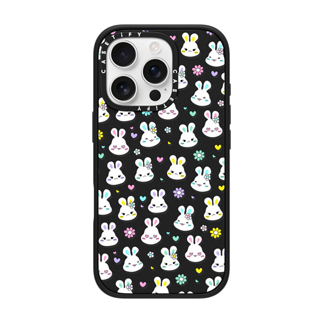 CASETiFY iPhone 16 Pro Case Matte Black Impact Case Bunny Floral casetify_artist CASETiFY iPhone 16 Pro Case Matte Black Impact Case Bunny Floral casetify_artist