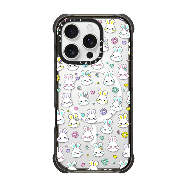 CASETiFY iPhone 16 Pro Case Black ウルトラ インパクトケース MagSafe 対応 Bunny Floral casetify_artist CASETiFY iPhone 16 Pro Case Black ウルトラ インパクトケース MagSafe 対応 Bunny Floral casetify_artist