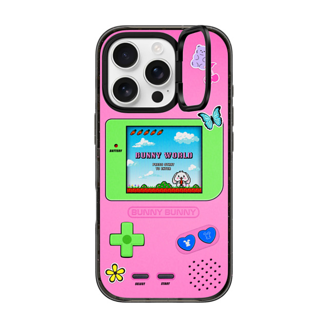CASETiFY iPhone 16 Pro ケース ブラック インパクトリングスタンドケース MagSafe対応 Bunny World casetify_artist Father's Day CASETiFY iPhone 16 Pro ケース ブラック インパクトリングスタンドケース MagSafe対応 Bunny World casetify_artist Father's Day