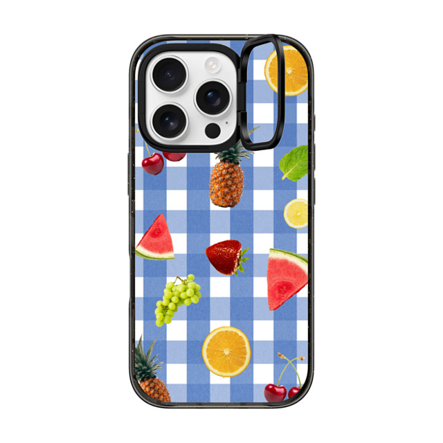 CASETiFY iPhone 16 Pro ケース ブラック インパクトリングスタンドケース MagSafe対応 Fruit Medley casetify_artist Back to School CASETiFY iPhone 16 Pro ケース ブラック インパクトリングスタンドケース MagSafe対応 Fruit Medley casetify_artist Back to School