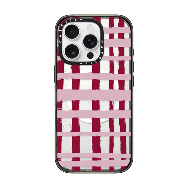 CASETiFY iPhone 16 Pro ケース ブラック インパクトケース MagSafe対応 Checkered Checkered Berry Stripes Father's Day CASETiFY iPhone 16 Pro ケース ブラック インパクトケース MagSafe対応 Checkered Checkered Berry Stripes Father's Day