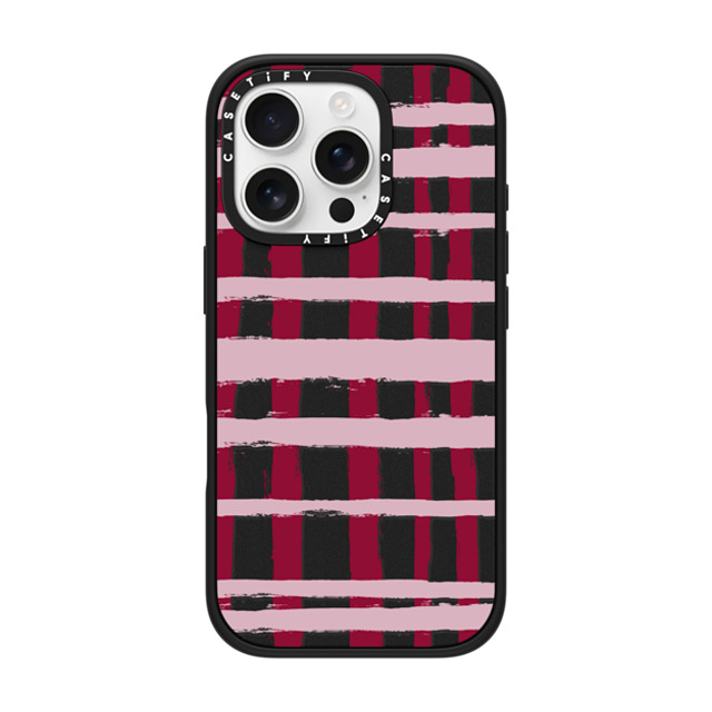 CASETiFY iPhone 16 Pro ケース マットブラック インパクトケース MagSafe対応 Checkered Checkered Berry Stripes Father's Day CASETiFY iPhone 16 Pro ケース マットブラック インパクトケース MagSafe対応 Checkered Checkered Berry Stripes Father's Day