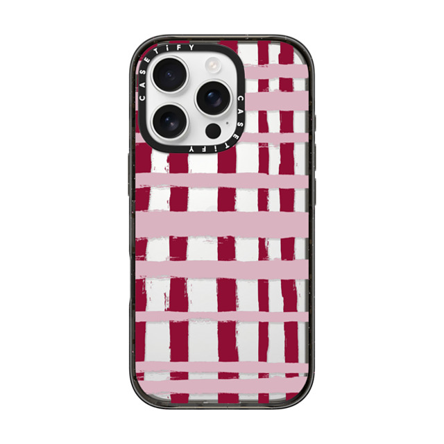 CASETiFY iPhone 16 Pro Case Black Impact Case Checkered Checkered Berry Stripes Father's Day CASETiFY iPhone 16 Pro Case Black Impact Case Checkered Checkered Berry Stripes Father's Day